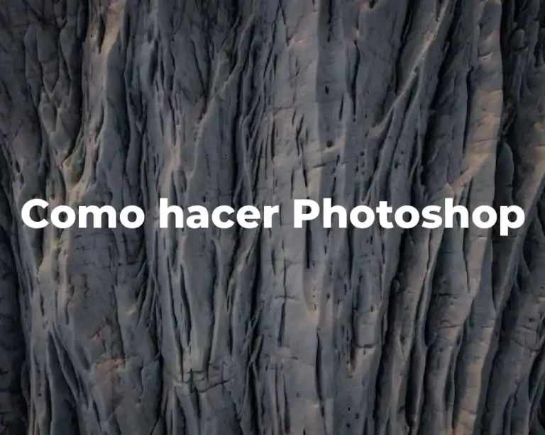 Como hacer Photoshop