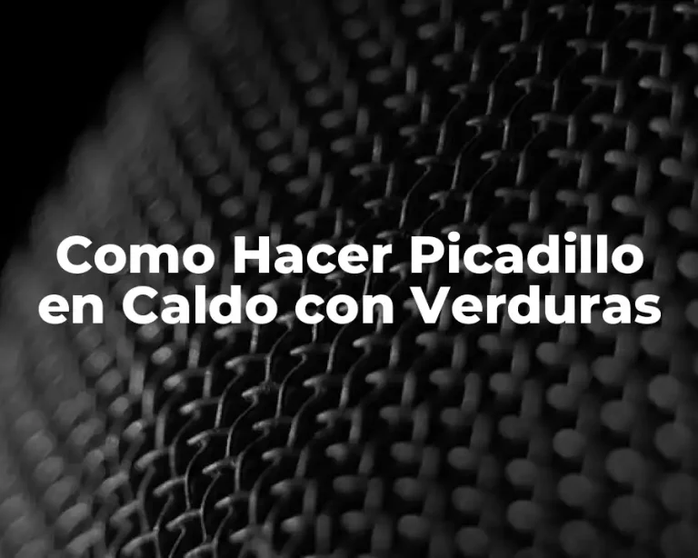 Como Hacer Picadillo en Caldo con Verduras