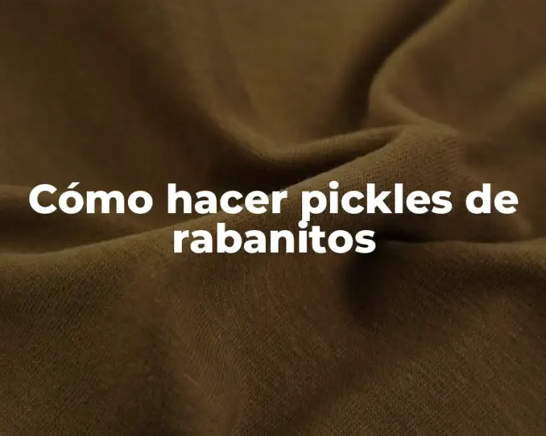 Cómo hacer pickles de rabanitos