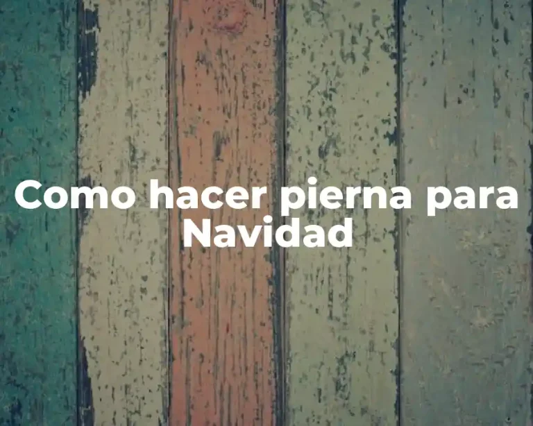 Como hacer pierna para Navidad