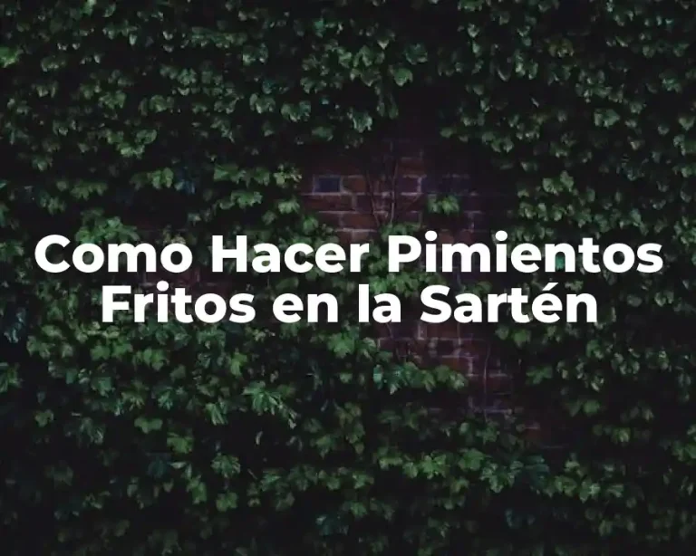 Como Hacer Pimientos Fritos en la Sartén