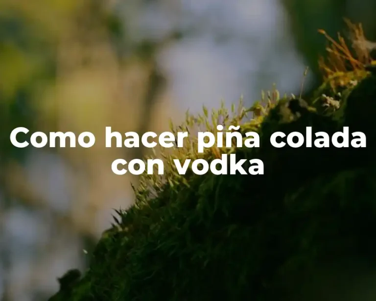 Como hacer piña colada con vodka