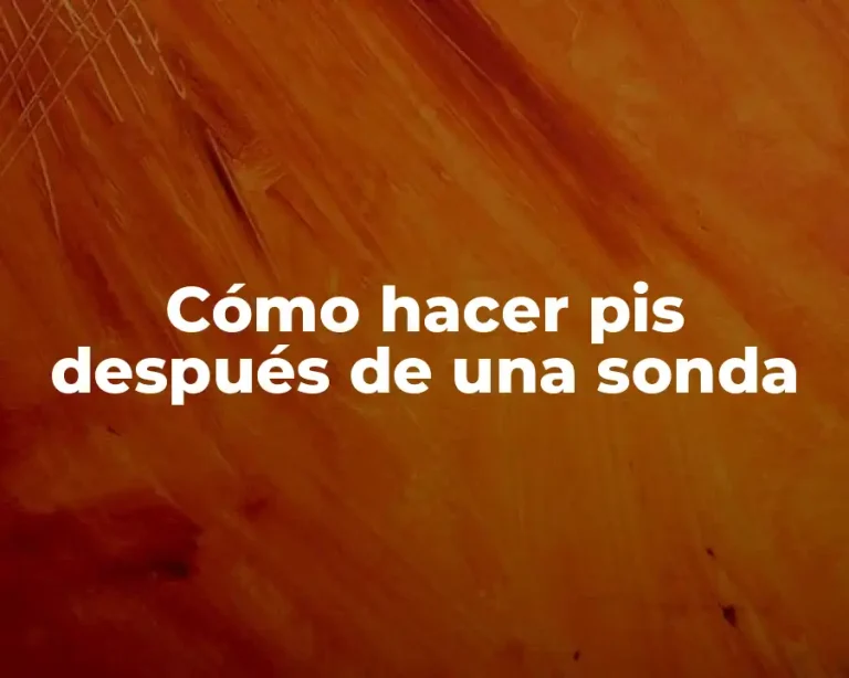 Cómo hacer pis después de una sonda