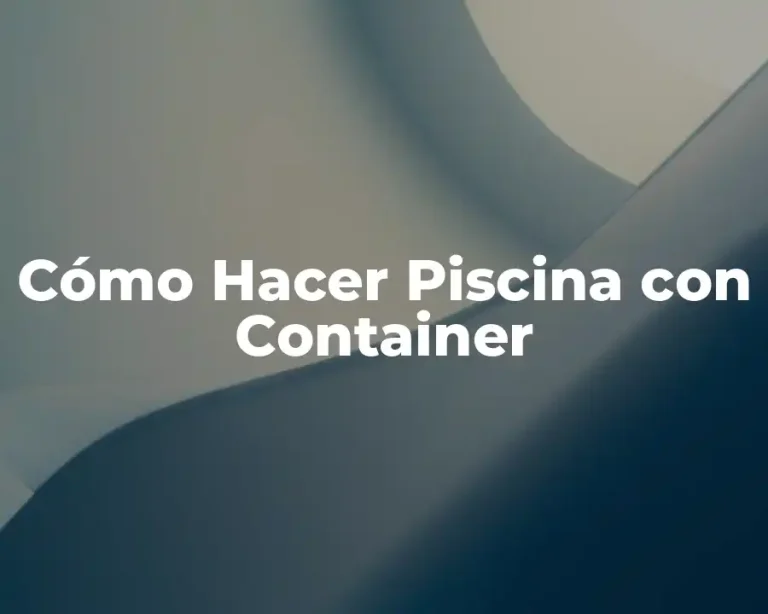 Cómo Hacer Piscina con Container