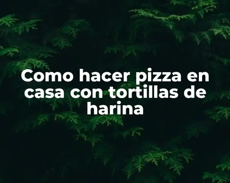 Como hacer pizza en casa con tortillas de harina