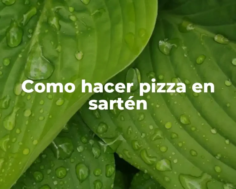 Como hacer pizza en sartén