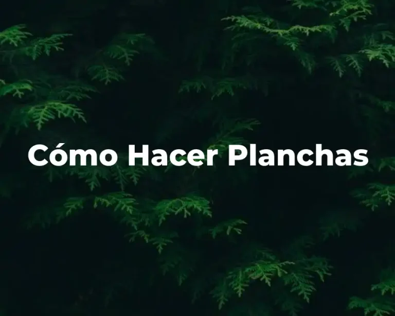 Cómo Hacer Planchas