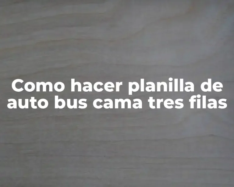 Como hacer planilla de auto bus cama tres filas