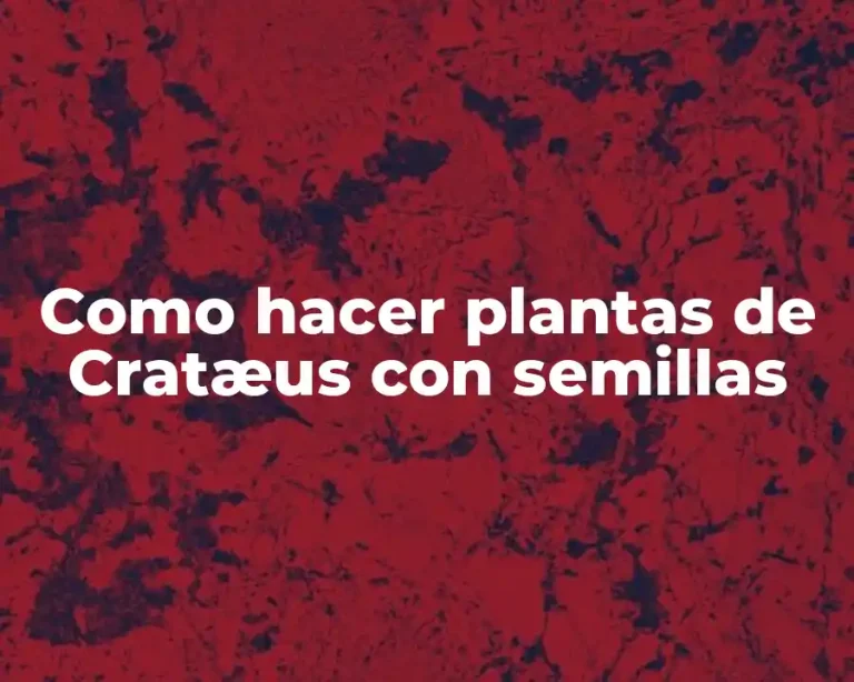 Como hacer plantas de Cratæus con semillas