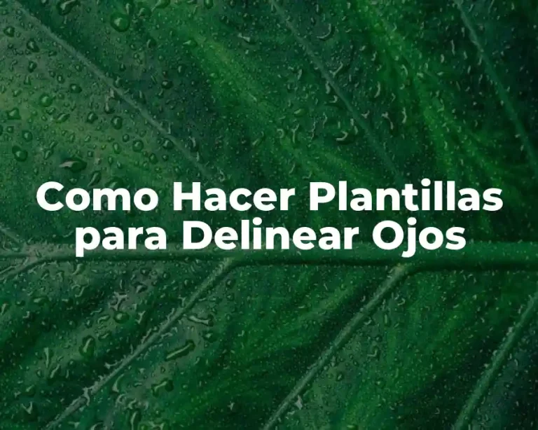 Como Hacer Plantillas para Delinear Ojos
