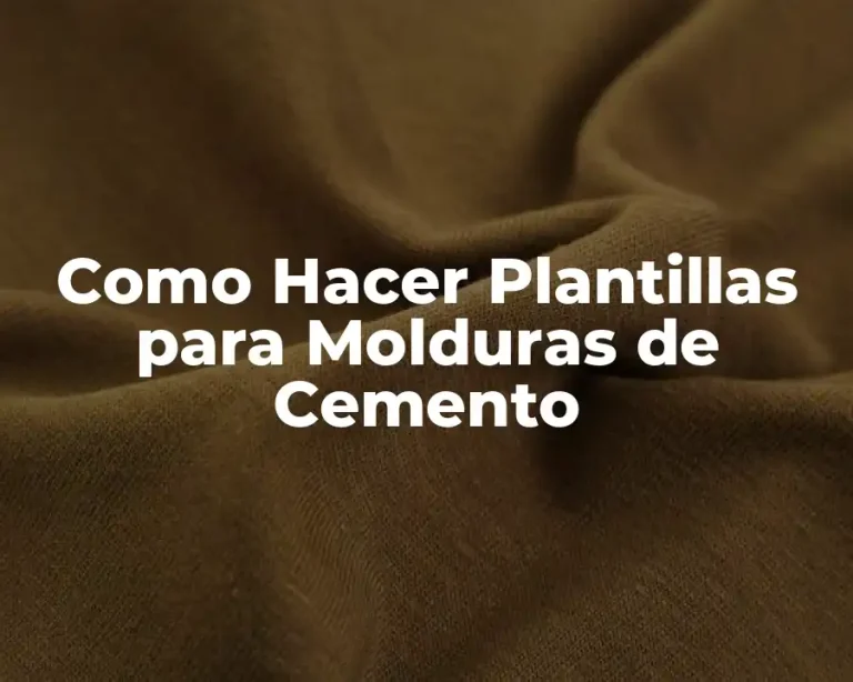 Como Hacer Plantillas para Molduras de Cemento