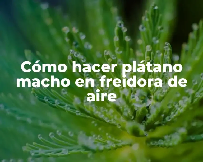 Cómo hacer plátano macho en freidora de aire