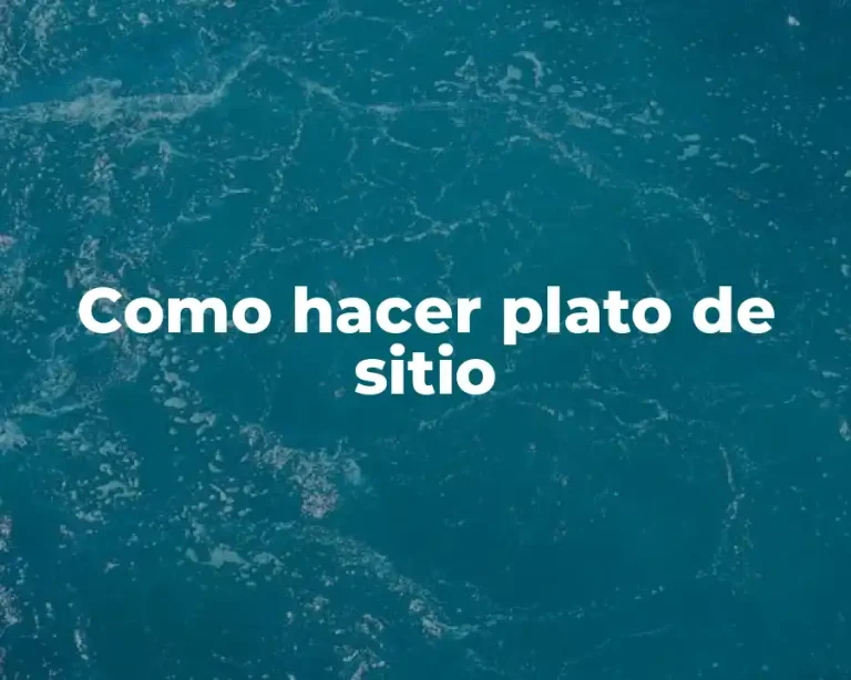 Como hacer plato de sitio