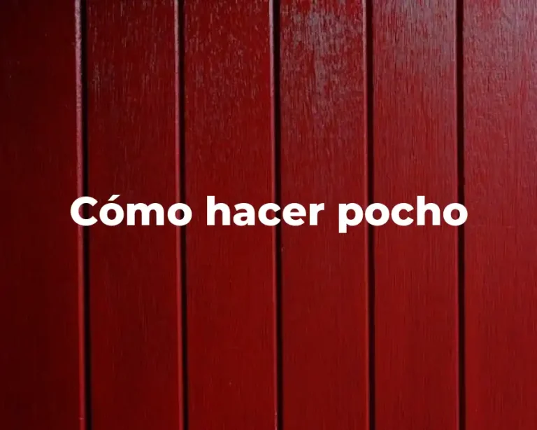 Cómo hacer pocho