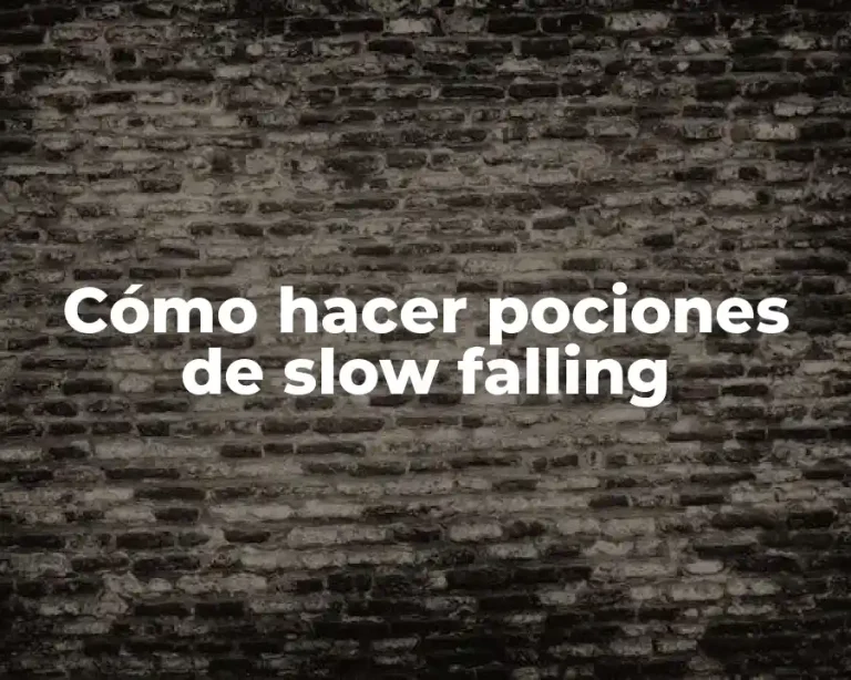Cómo hacer pociones de slow falling