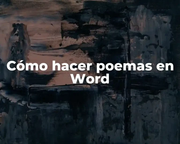 Cómo hacer poemas en Word