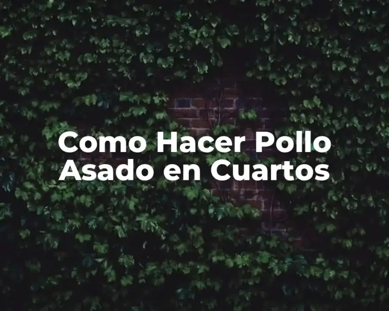 Como Hacer Pollo Asado en Cuartos