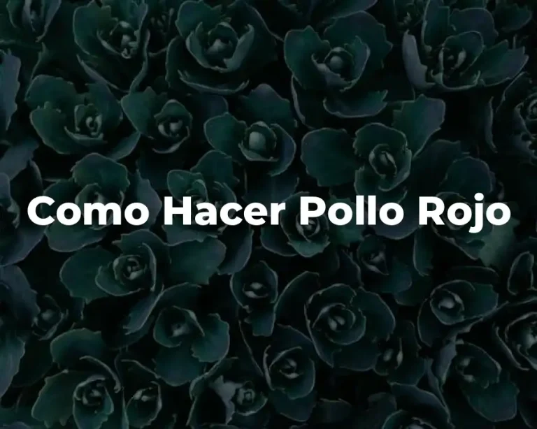 Como Hacer Pollo Rojo