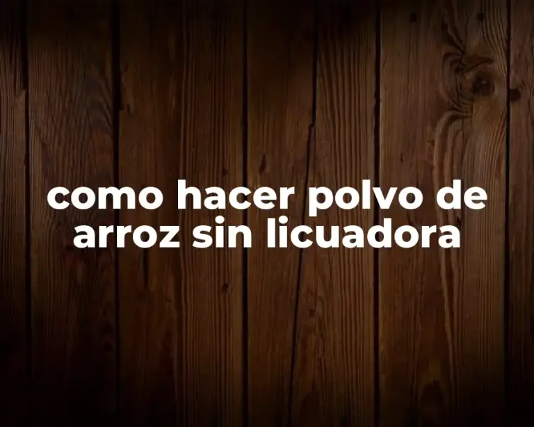 como hacer polvo de arroz sin licuadora