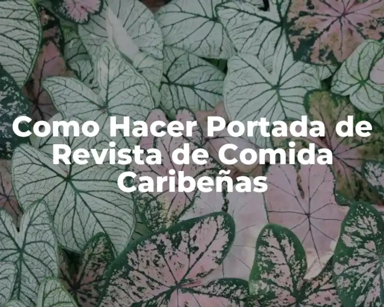 Como Hacer Portada de Revista de Comida Caribeñas