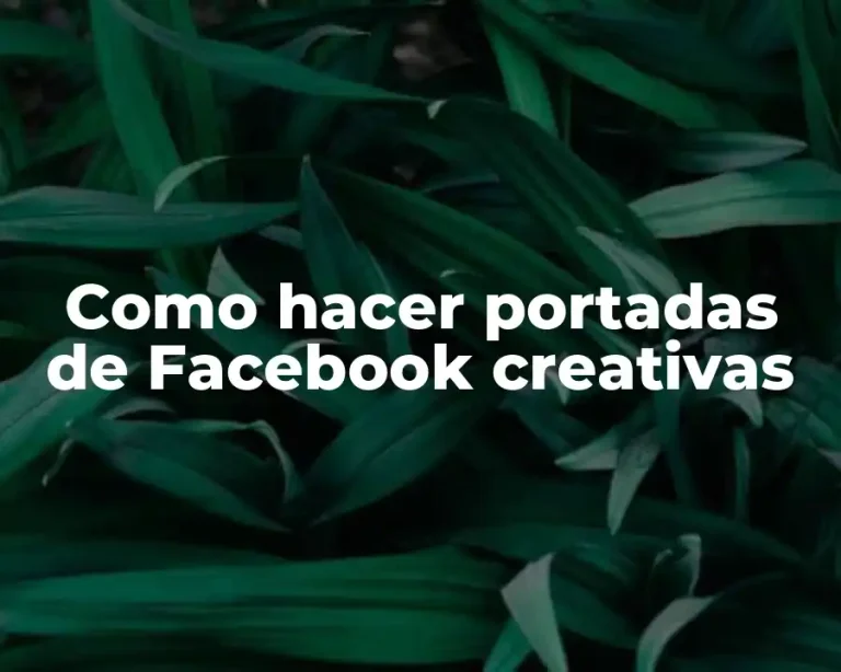 Como hacer portadas de Facebook creativas