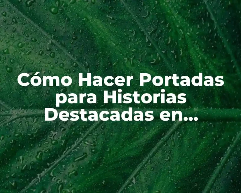 Cómo Hacer Portadas para Historias Destacadas en Instagram