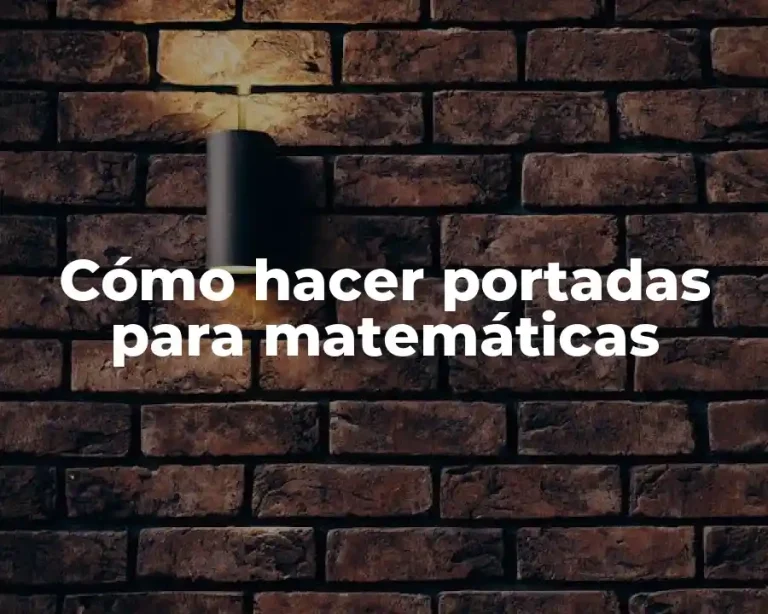 Cómo hacer portadas para matemáticas