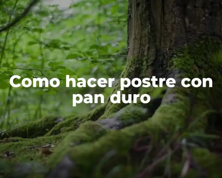 Como hacer postre con pan duro