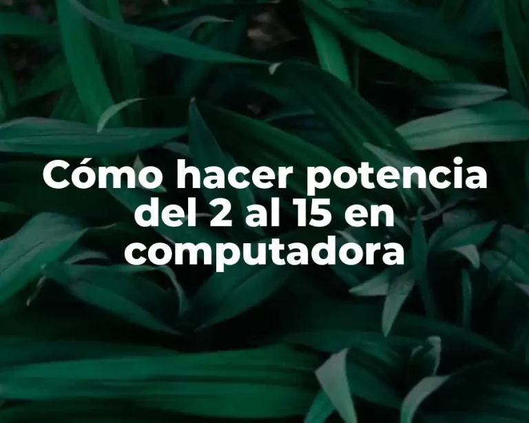 Cómo hacer potencia del 2 al 15 en computadora