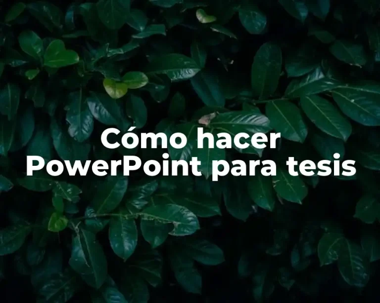 Cómo hacer PowerPoint para tesis