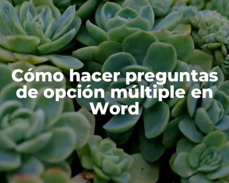 Cómo hacer preguntas de opción múltiple en Word