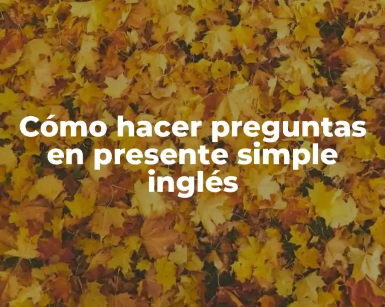 Cómo hacer preguntas en presente simple inglés