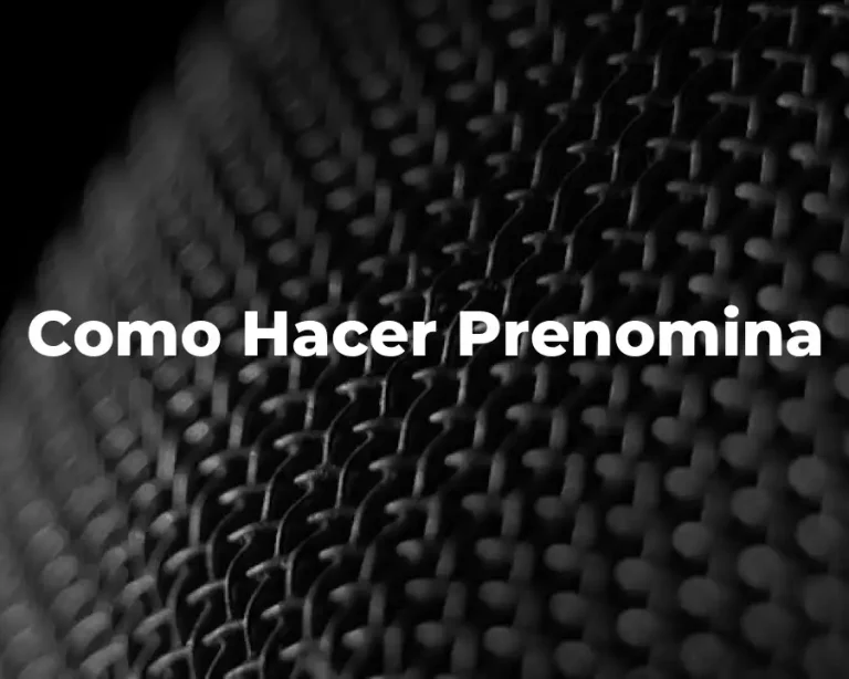 Como Hacer Prenomina