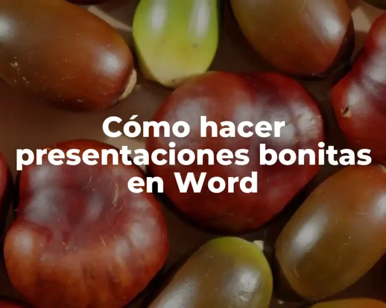 Cómo hacer presentaciones bonitas en Word