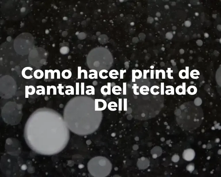 Como hacer print de pantalla del teclado Dell
