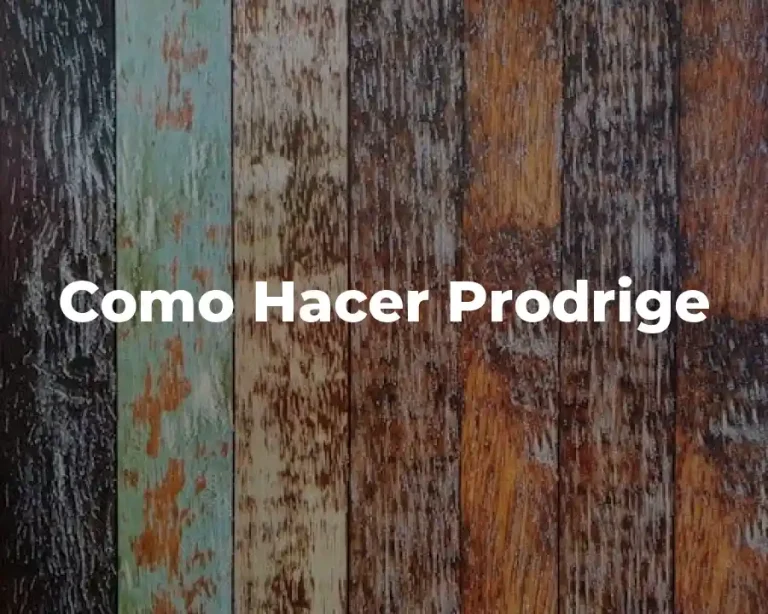 Como Hacer Prodrige