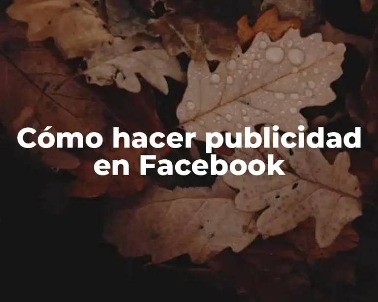 Cómo hacer publicidad en Facebook