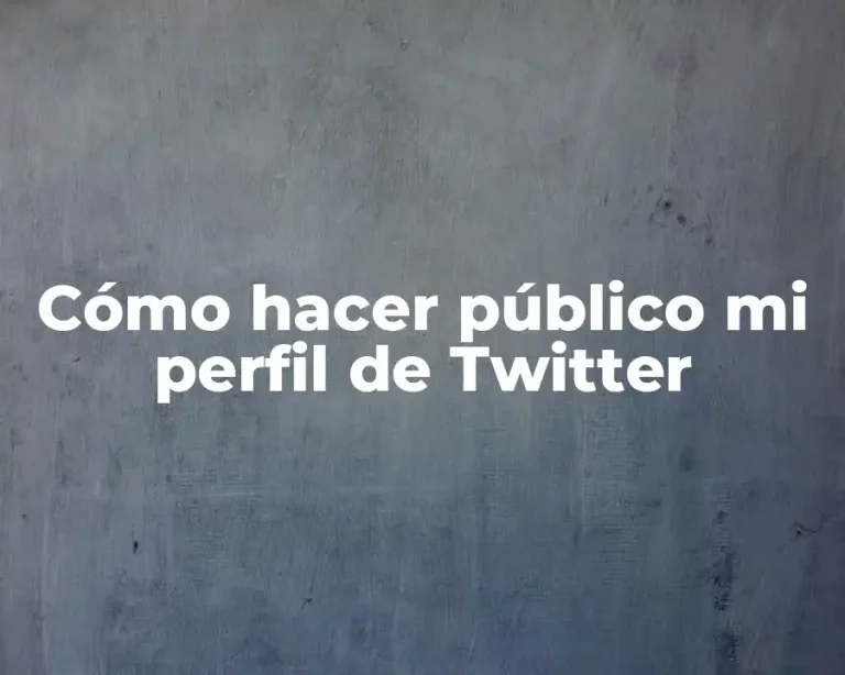 Cómo hacer público mi perfil de Twitter