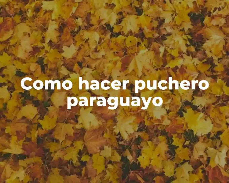 Como hacer puchero paraguayo