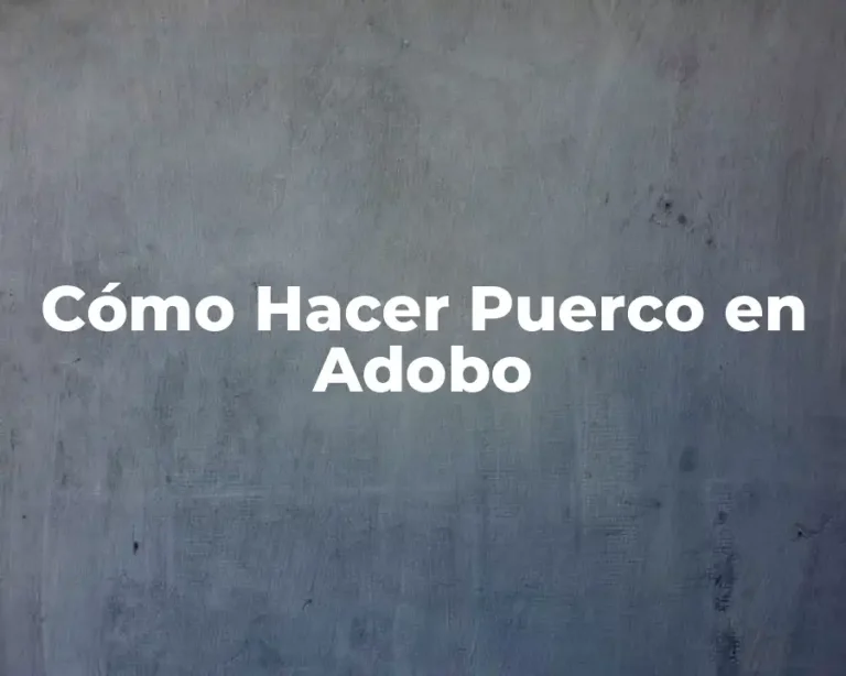 Cómo Hacer Puerco en Adobo