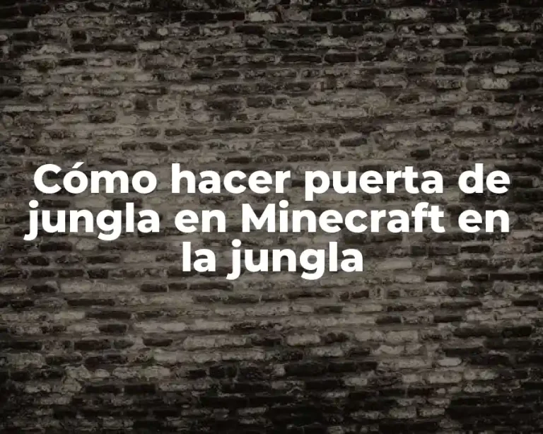 Cómo hacer puerta de jungla en Minecraft en la jungla