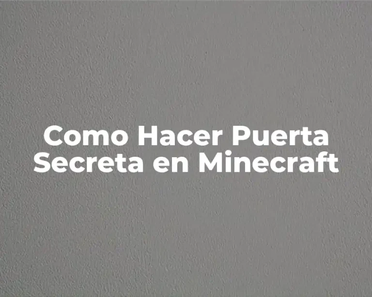 Como Hacer Puerta Secreta en Minecraft