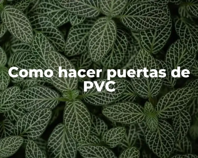 Como hacer puertas de PVC