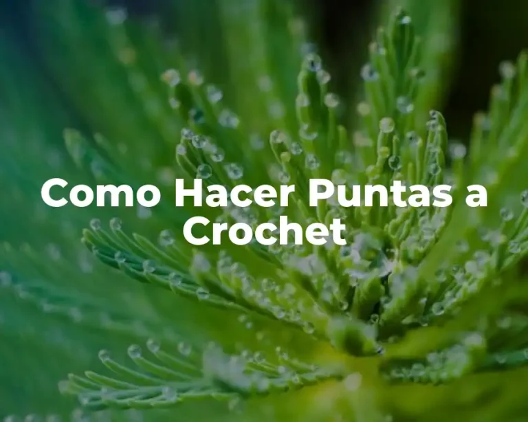 Como Hacer Puntas a Crochet