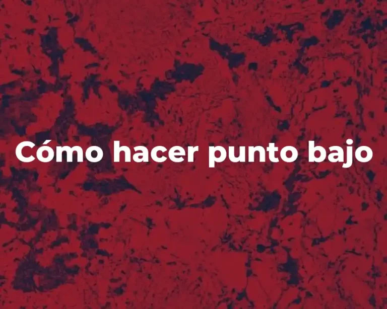 Cómo hacer punto bajo