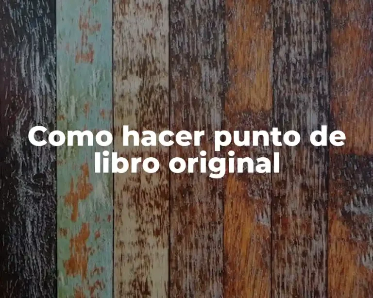 Como hacer punto de libro original