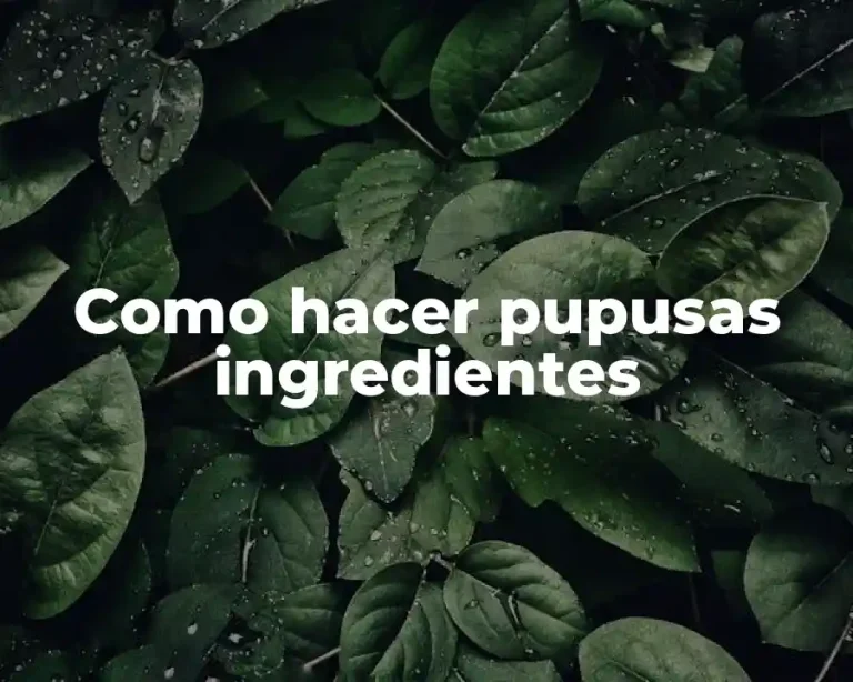 Como hacer pupusas ingredientes