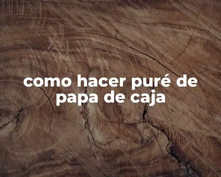 como hacer puré de papa de caja