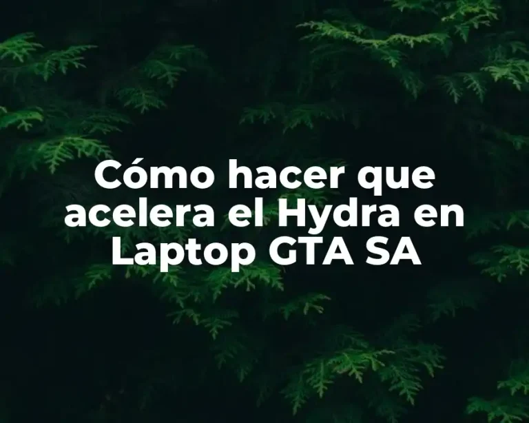 Cómo hacer que acelera el Hydra en Laptop GTA SA