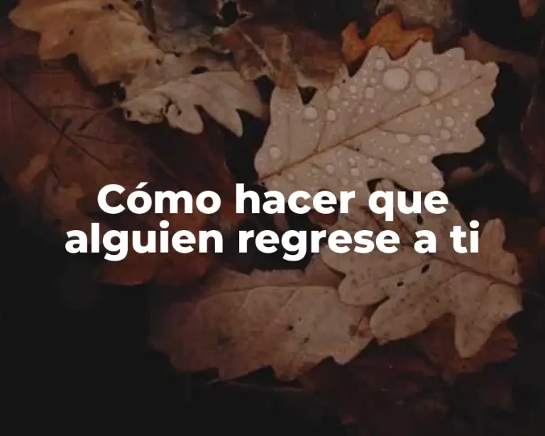 Cómo hacer que alguien regrese a ti